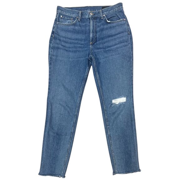Rag & Bone Pamela Women High Rise Ankle Jeans Size 29 Distressed Blue - Picture 2 of 16